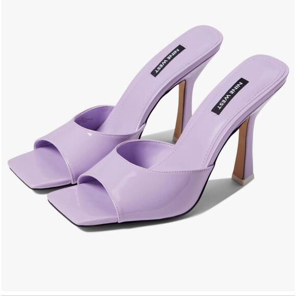 BRAND NEW NINE WEST WOMEN'S  AUREA  3SLIP-ON OPEN SQUARE TOE HEELS SANDAL - Picture 1 of 15
